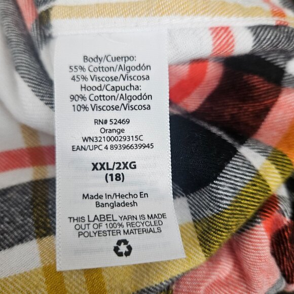 Boys XXL-18 Wonder Nation Hooded Plaid Shirt Chest Pocket Button Up School Warm - Picture 7 of 8